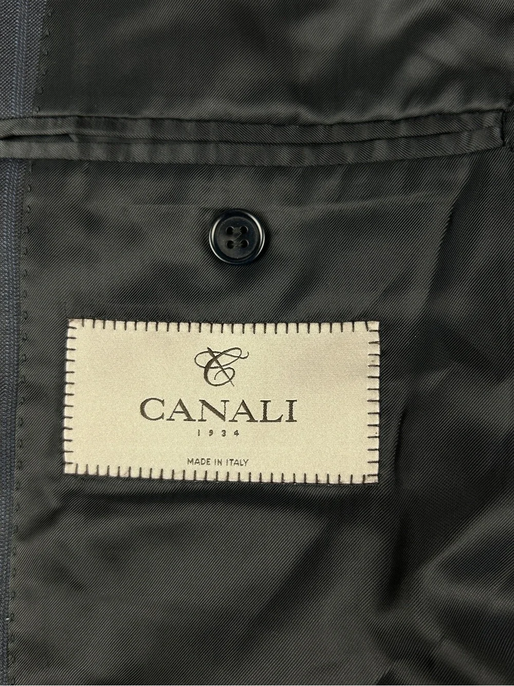 CANALI Sport Coat Jacket Mens 40R Two Button Wool Dark Blue Recent Tag Italy
